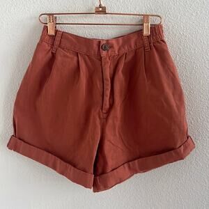 Urban Outfitters BDG Kelly Muted Orange Chino Short Back Elastic Rolled Hem XS